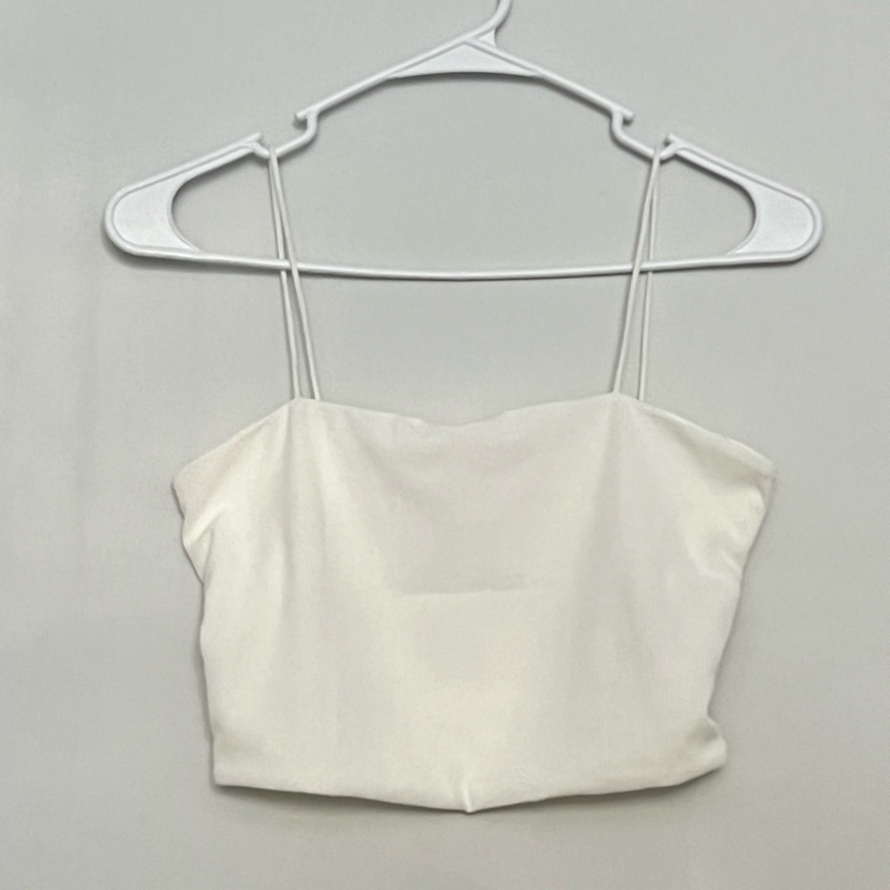 5/$15 💖 Shein White Ribbed Crop Top